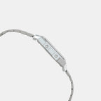 Vintage Unisex Quartz Silver Dial Digital Stainless Steel Watch D346