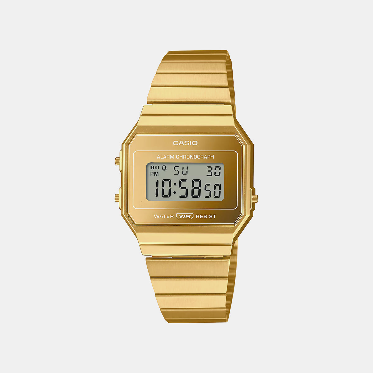 Vintage Unisex Quartz Gold Dial Digital Stainless Steel Watch D347