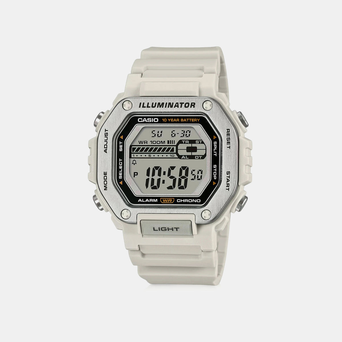 Youth Men Quartz Cream Dial Digital Resin Watch D348