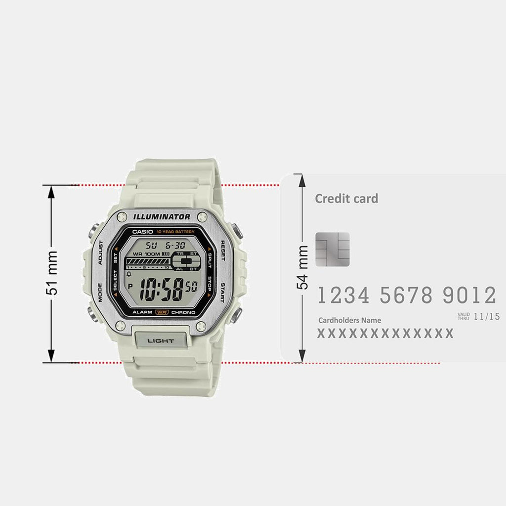 Youth Men Quartz Cream Dial Digital Resin Watch D348