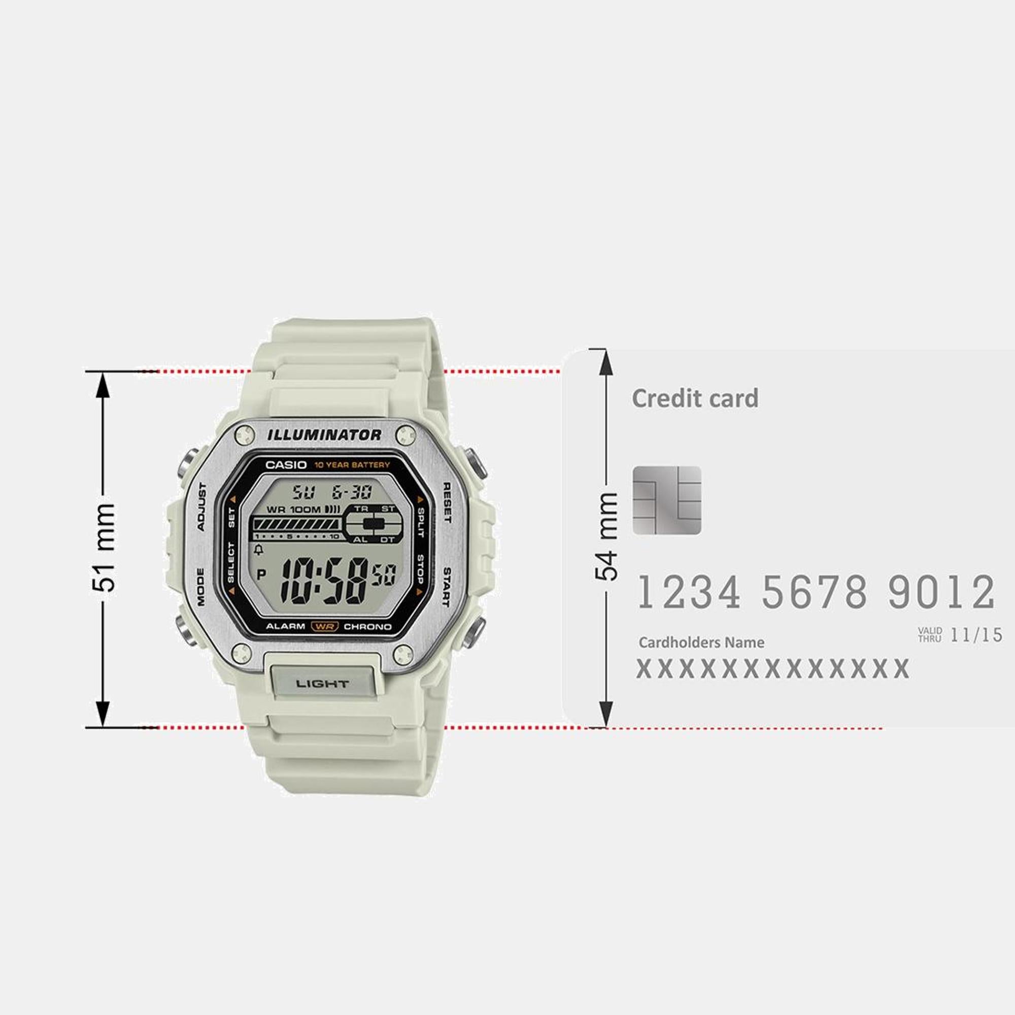 Youth Men Quartz Cream Dial Digital Resin Watch D348