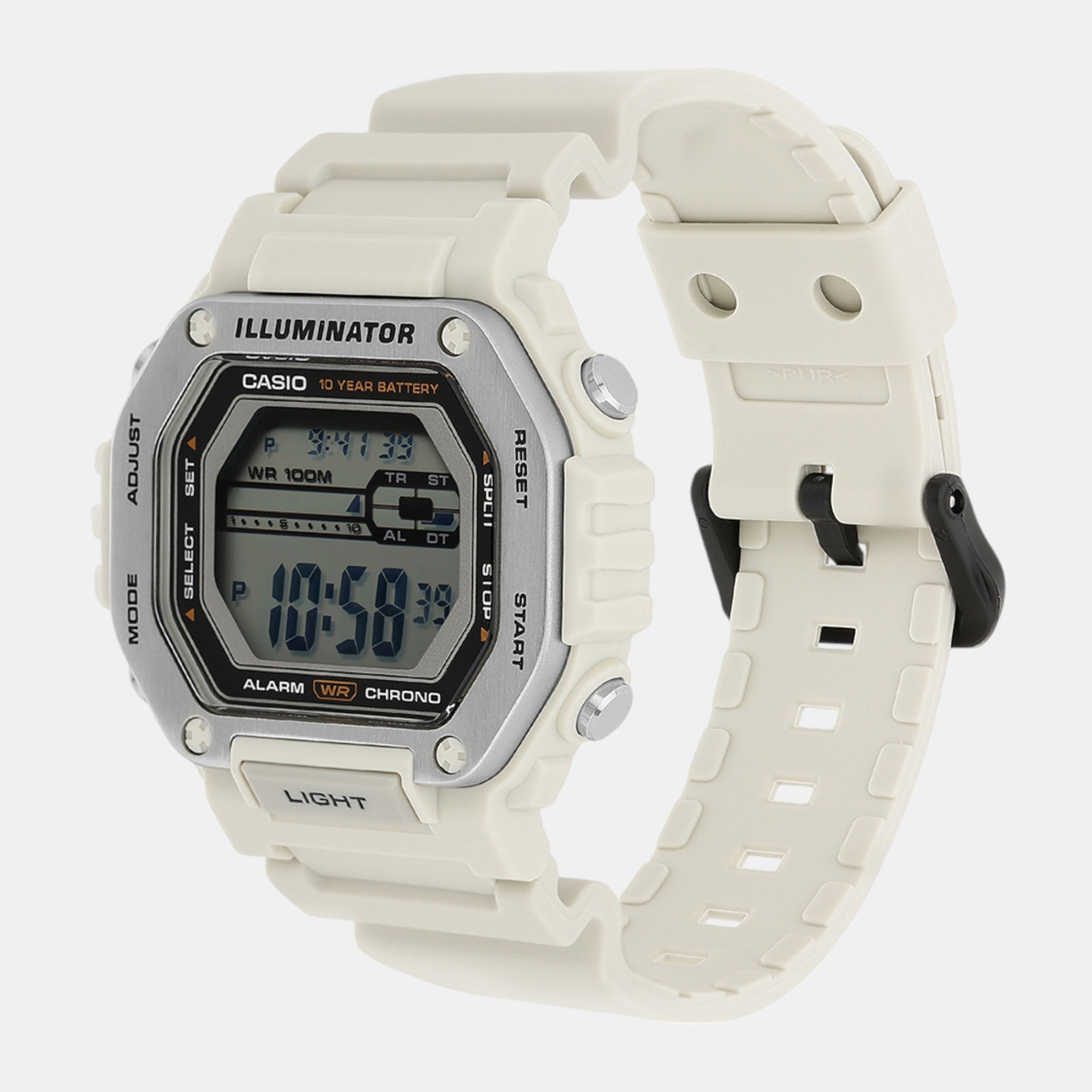 Youth Men Quartz Cream Dial Digital Resin Watch D348