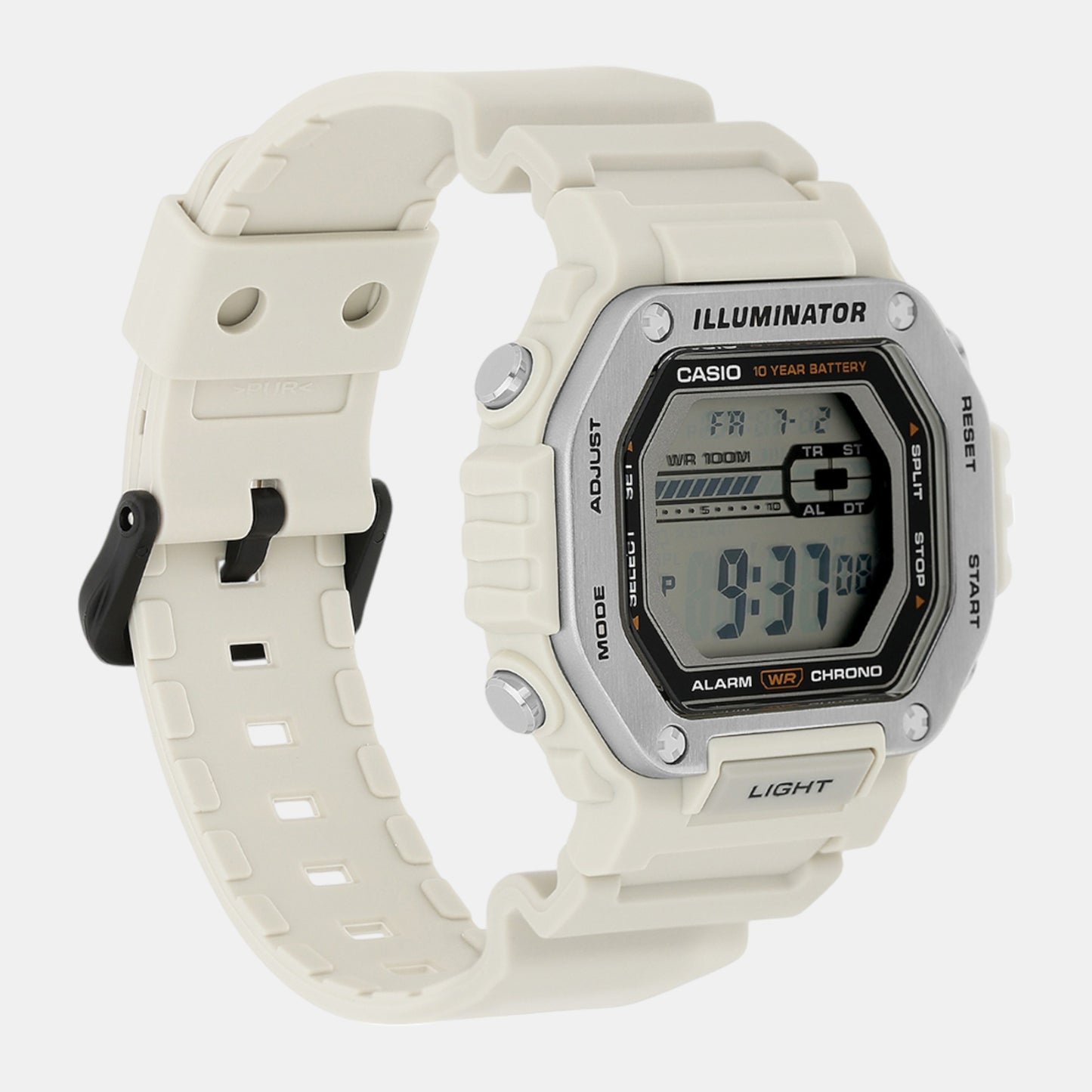 Youth Men Quartz Cream Dial Digital Resin Watch D348