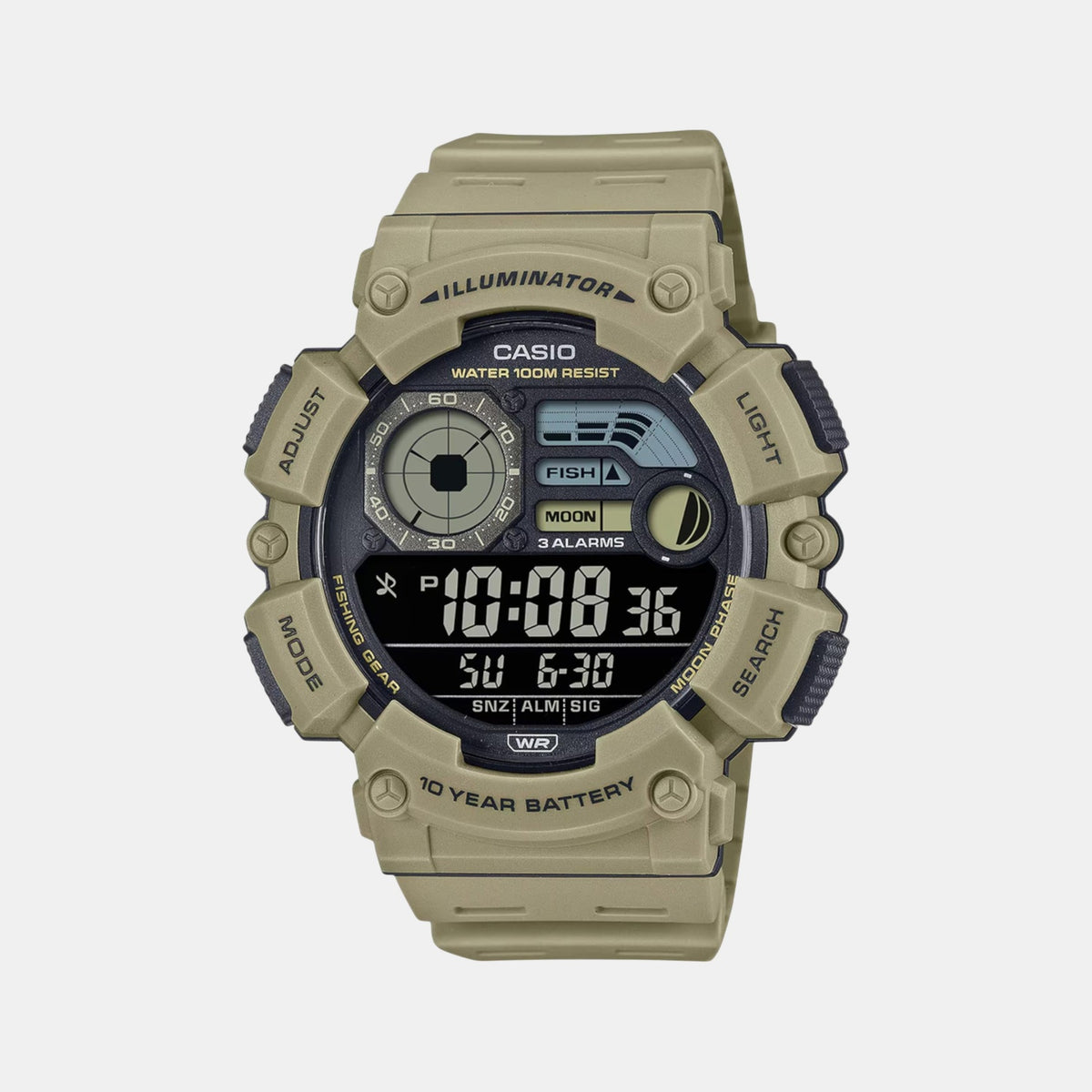 Youth Men Quartz Brown Dial Digital Resin Watch D351