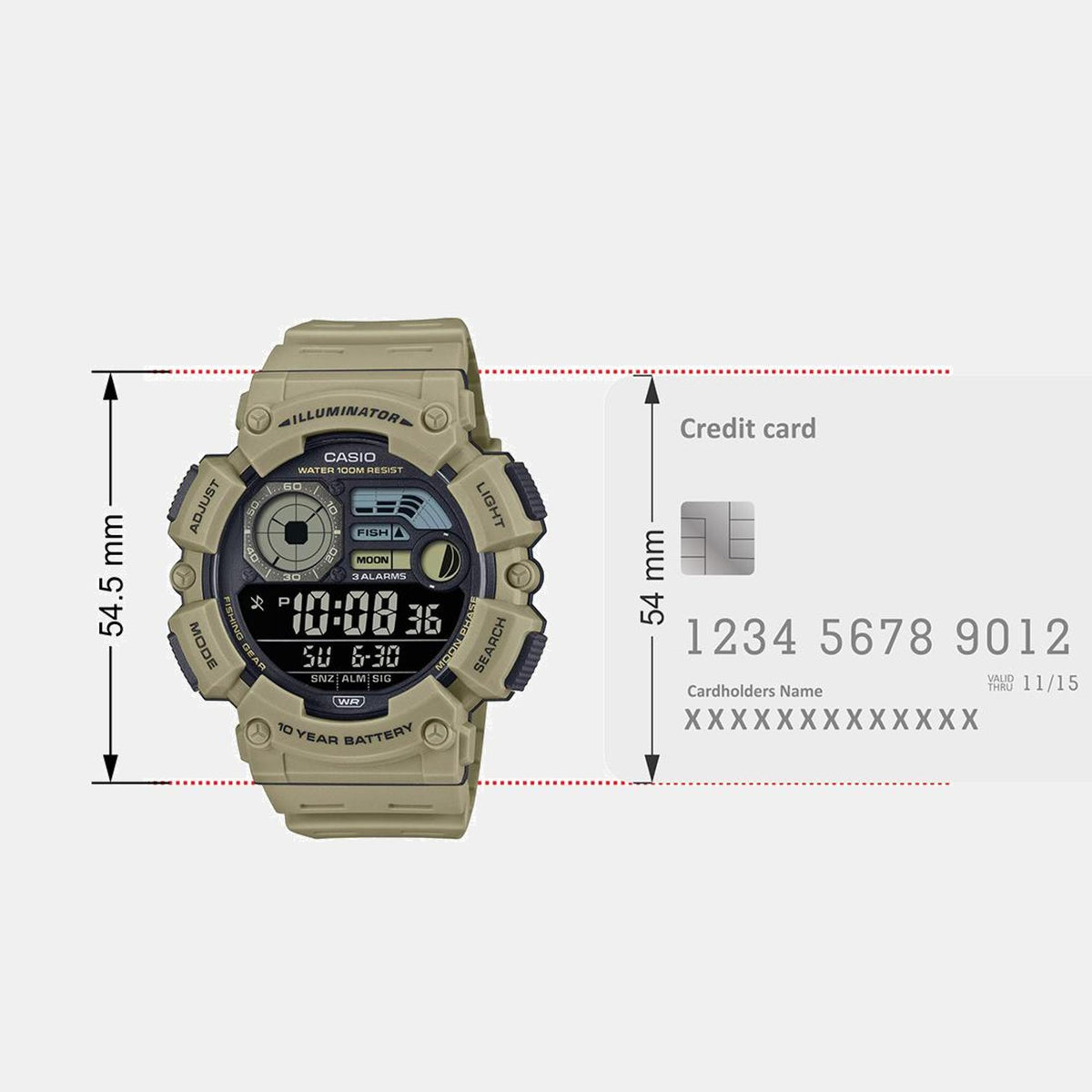 Youth Men Quartz Brown Dial Digital Resin Watch D351