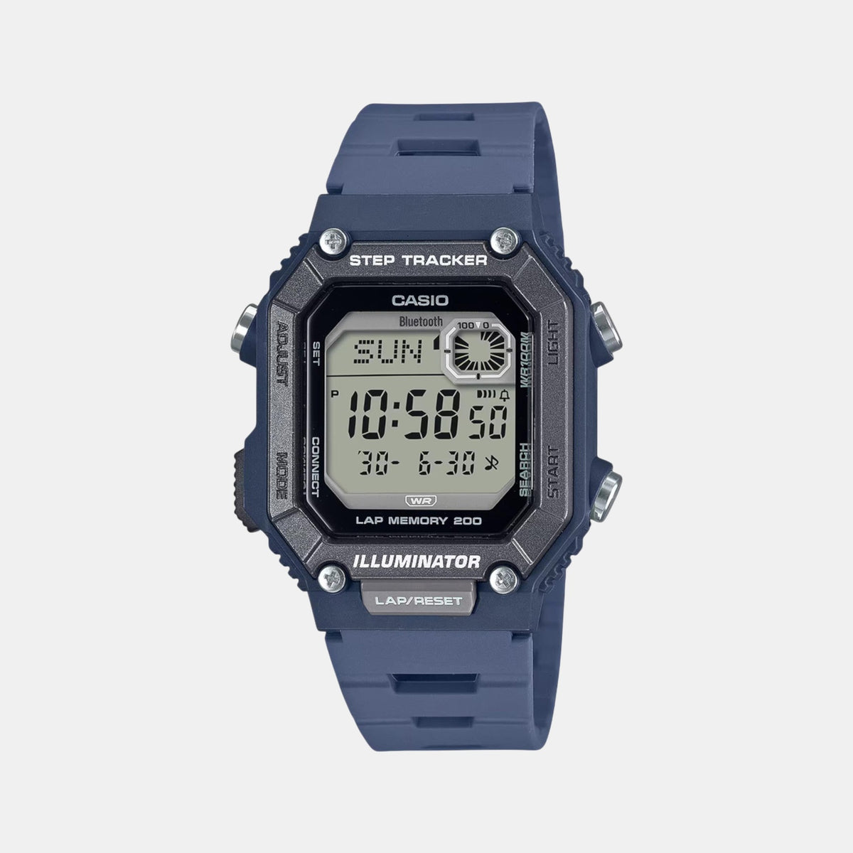 Youth Men Quartz Blue Dial Digital Resin Watch D353