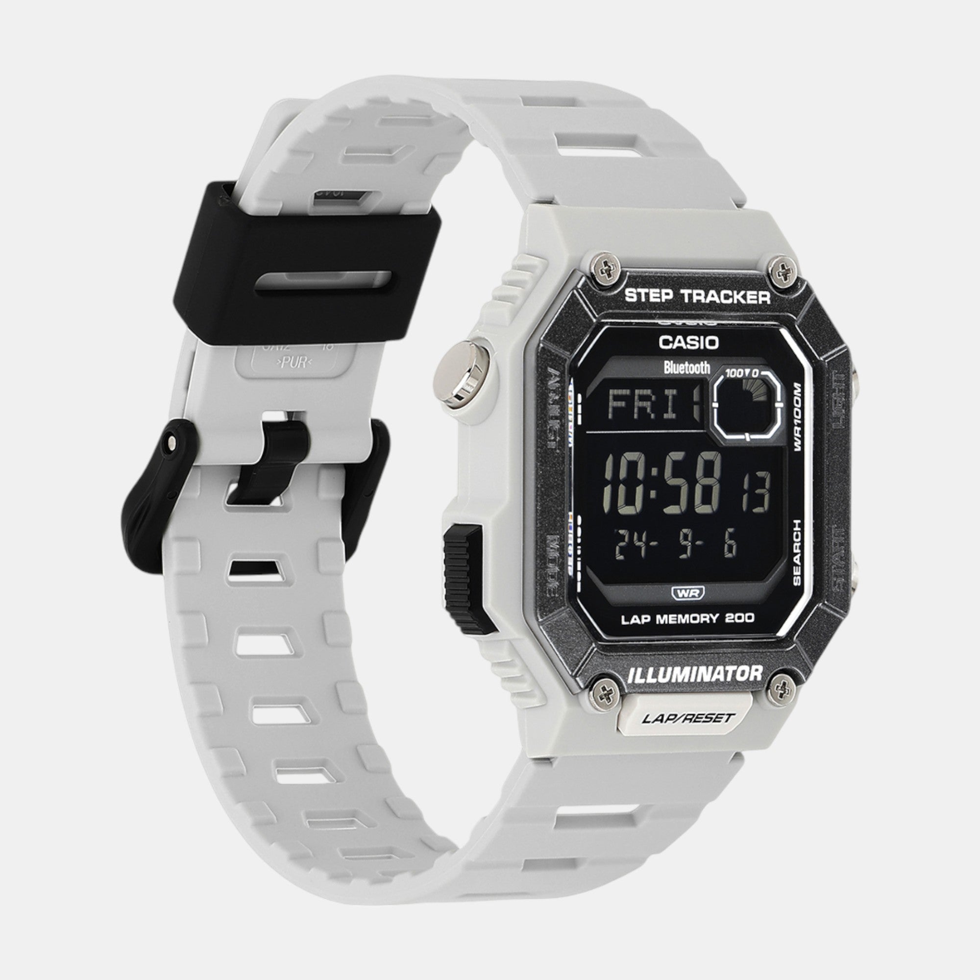 Youth Men Quartz Grey Dial Digital Resin Watch D354