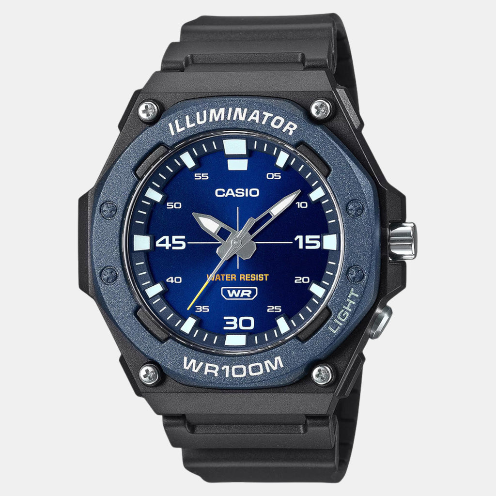 Youth Men Quartz Blue Dial Analog Resin Watch D356