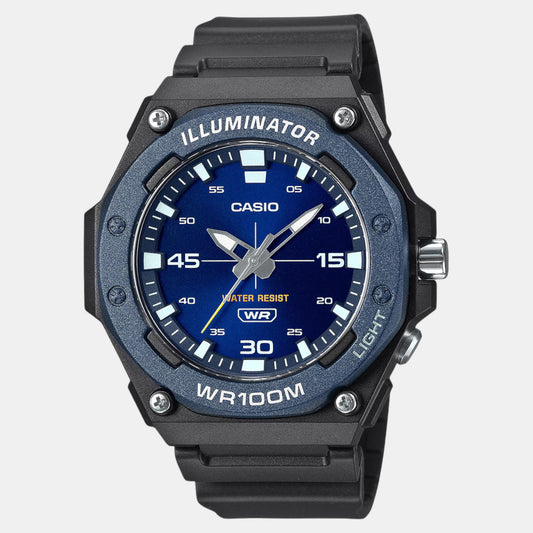 Youth Men Quartz Blue Dial Analog Resin Watch D356