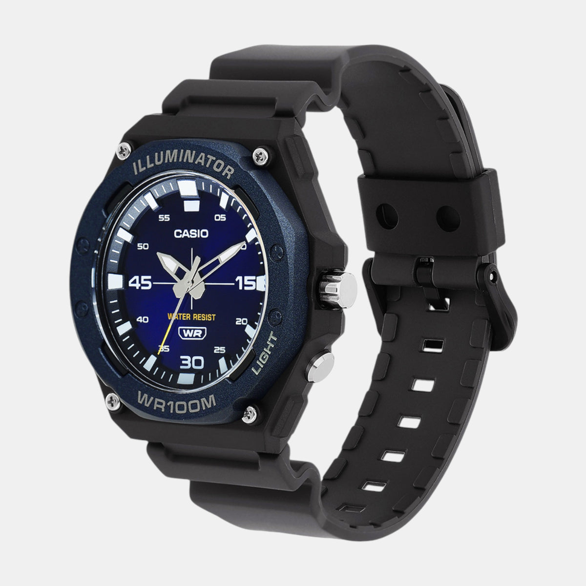 Youth Men Quartz Blue Dial Analog Resin Watch D356
