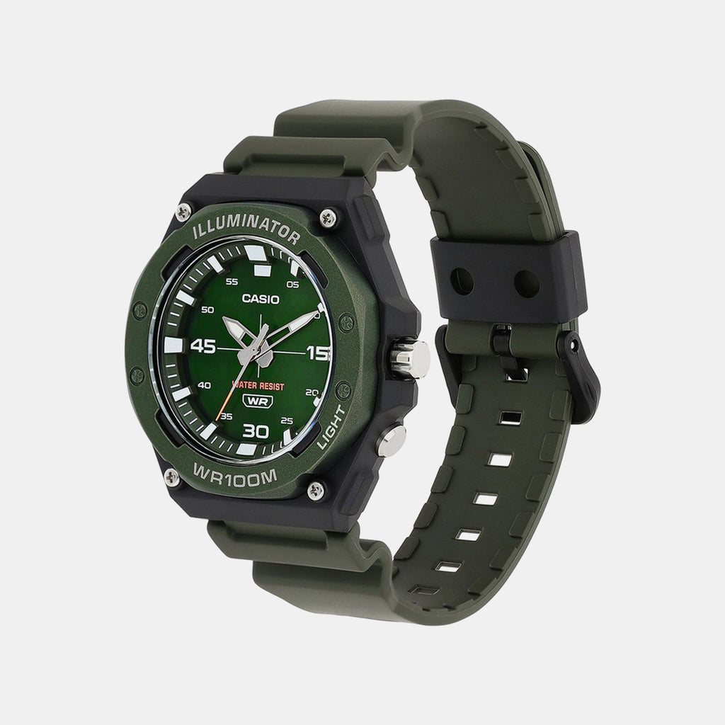 Youth Unisex Quartz Green Dial Analog Resin Watch D357