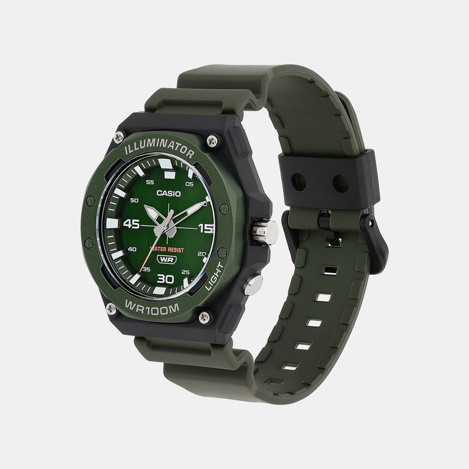 Youth Unisex Quartz Green Dial Analog Resin Watch D357
