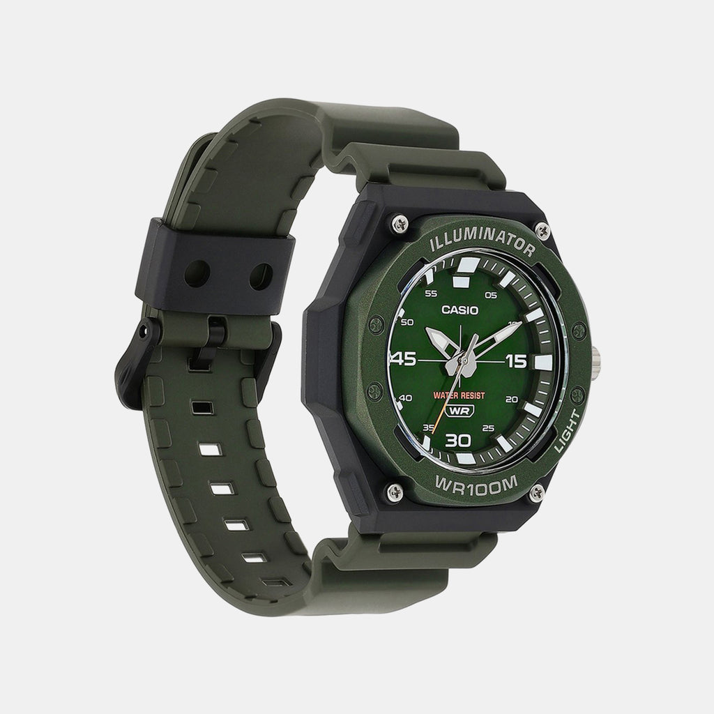Youth Unisex Quartz Green Dial Analog Resin Watch D357