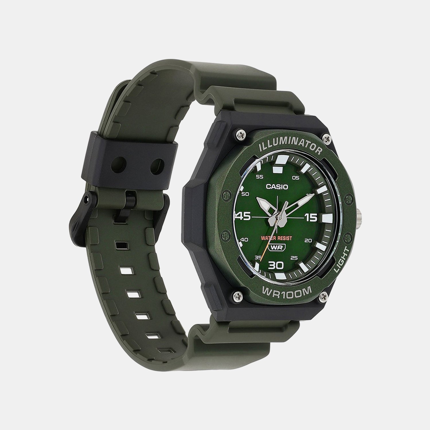 Youth Unisex Quartz Green Dial Analog Resin Watch D357