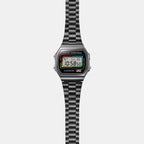 Vintage Unisex Quartz Black Dial Digital Stainless Steel Watch D361