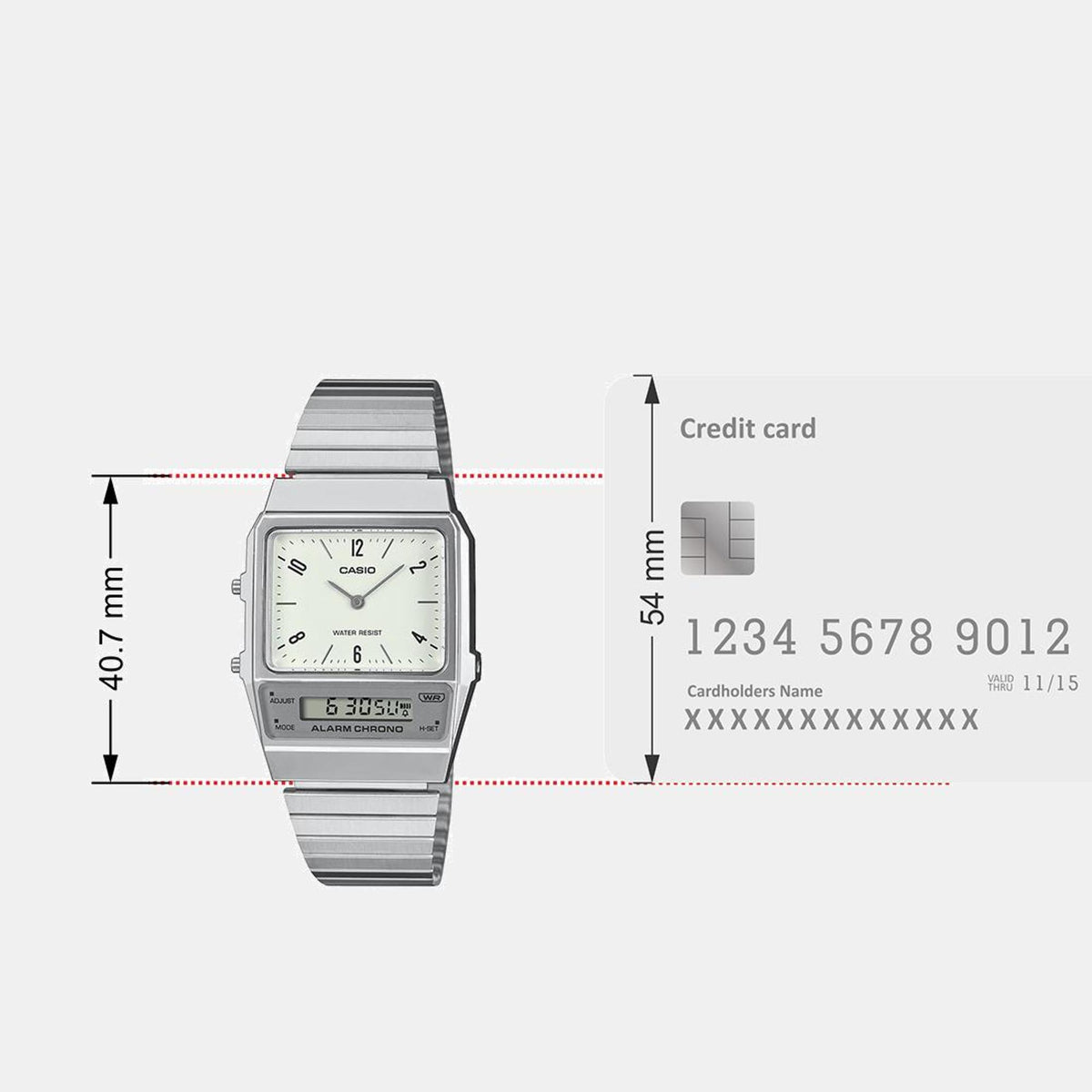 Vintage Unisex Quartz White Dial Analog-Digital Stainless Steel Watch D363