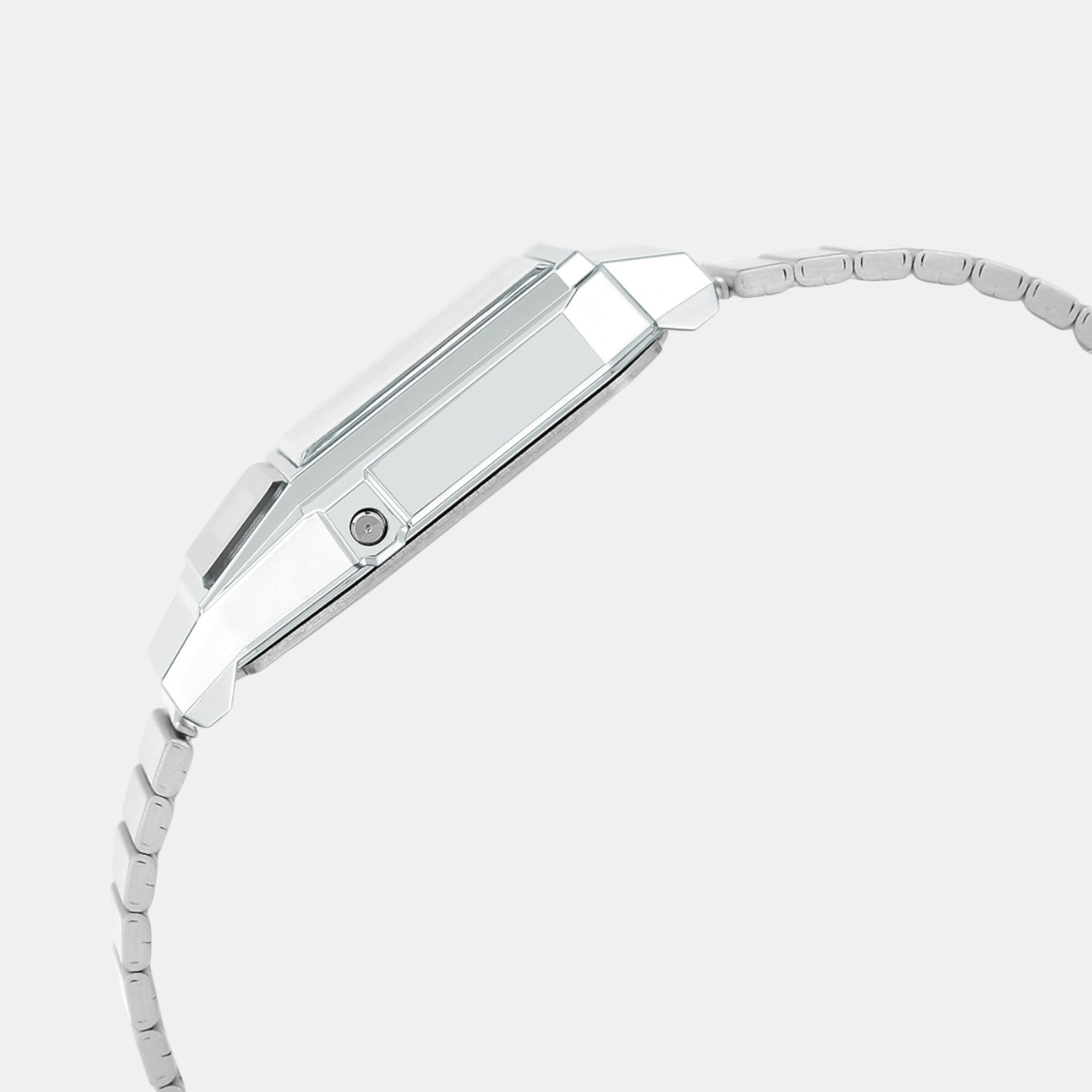 Vintage Unisex Quartz White Dial Analog-Digital Stainless Steel Watch D363