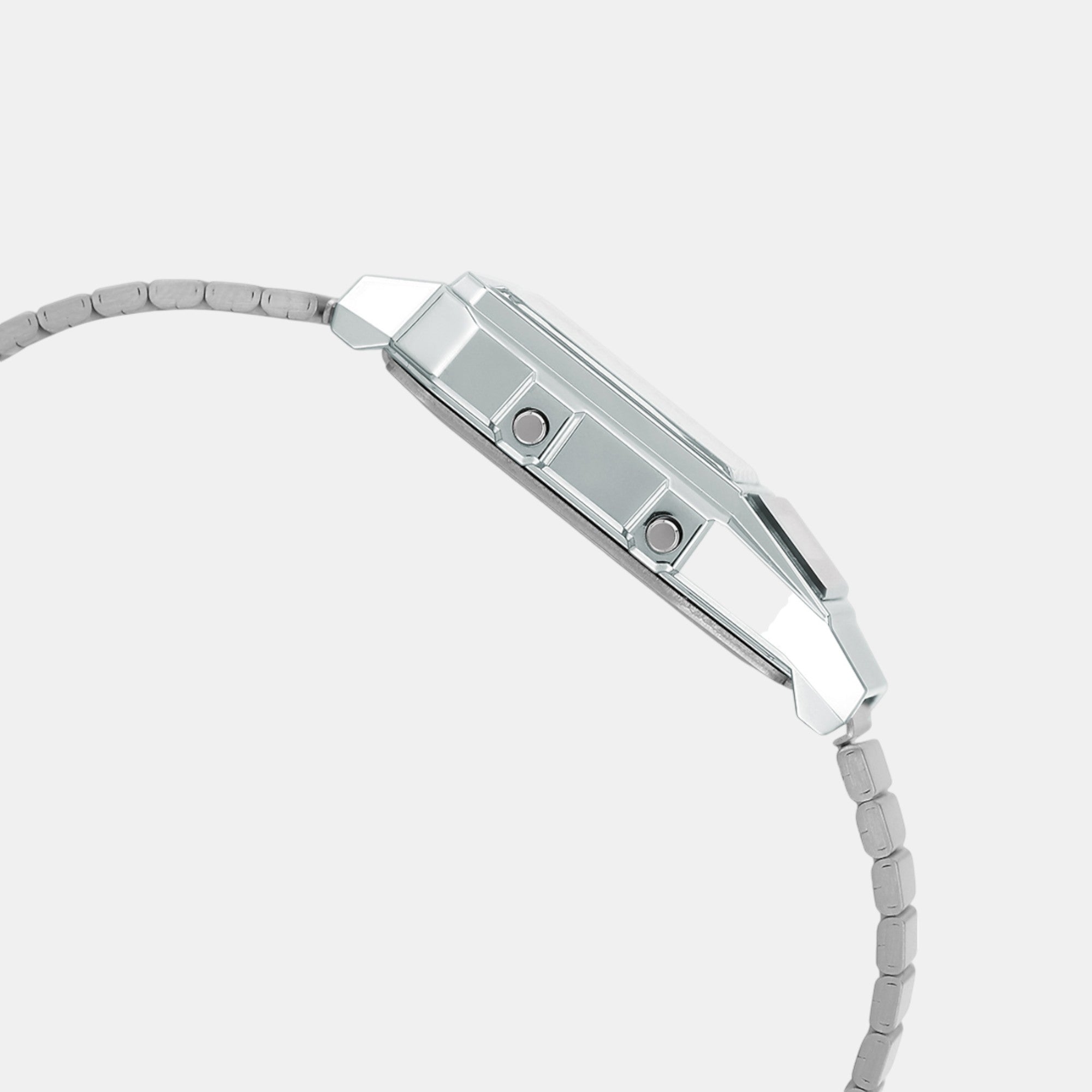 Vintage Unisex Quartz White Dial Analog-Digital Stainless Steel Watch D363