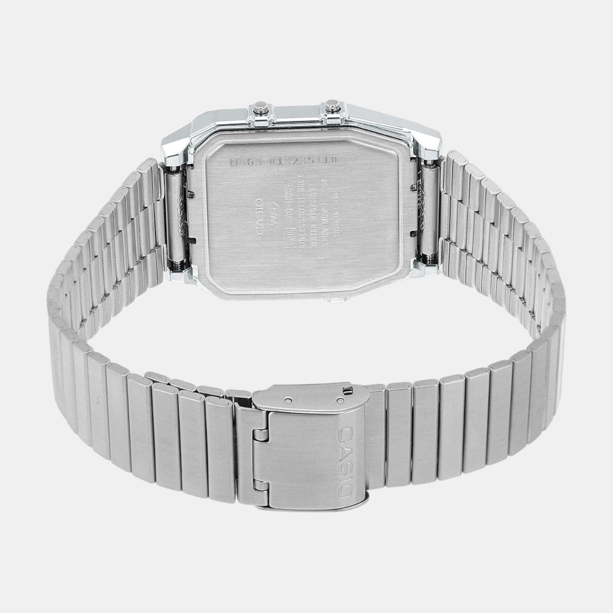 Vintage Unisex Quartz White Dial Analog-Digital Stainless Steel Watch D363