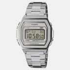 Vintage Unisex Quartz Silver Dial Digital Stainless Steel Watch D364