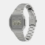 Vintage Unisex Quartz Silver Dial Digital Stainless Steel Watch D364