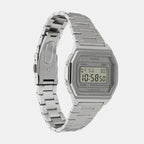 Vintage Unisex Quartz Silver Dial Digital Stainless Steel Watch D364