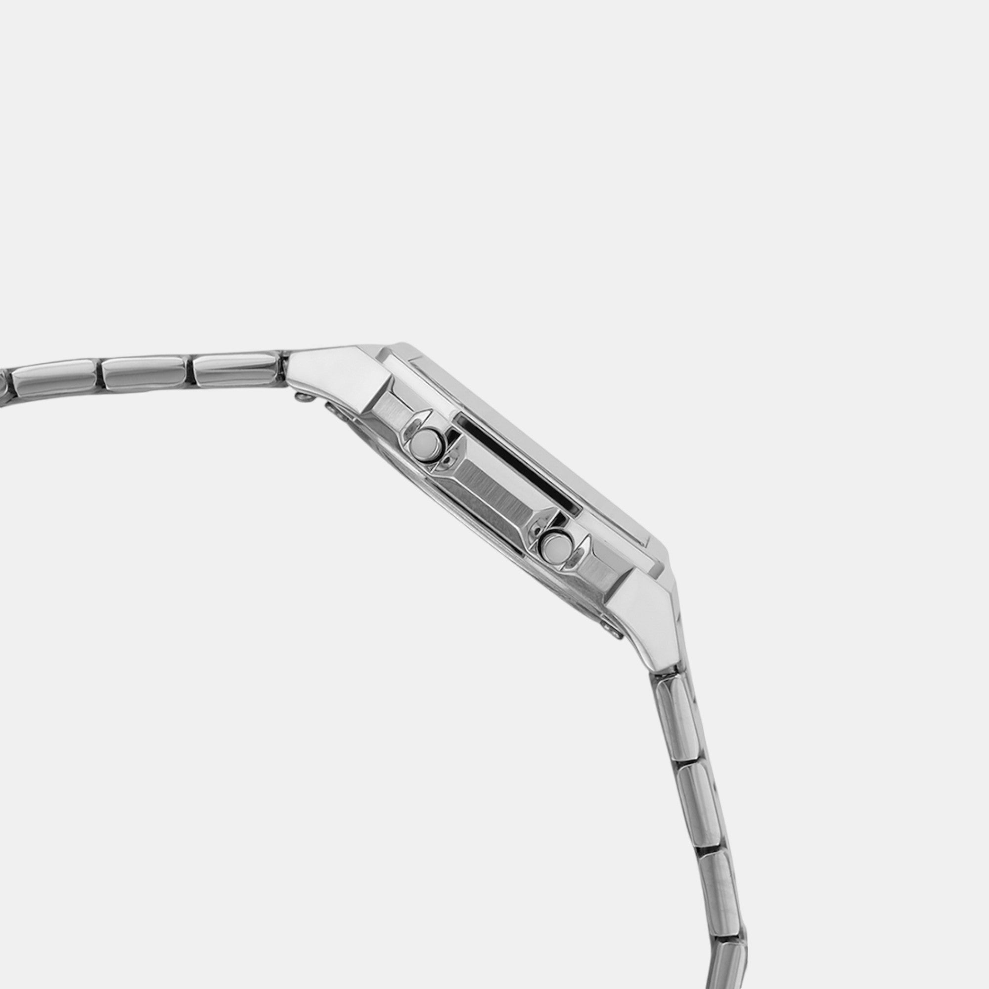 Vintage Unisex Quartz Silver Dial Digital Stainless Steel Watch D364