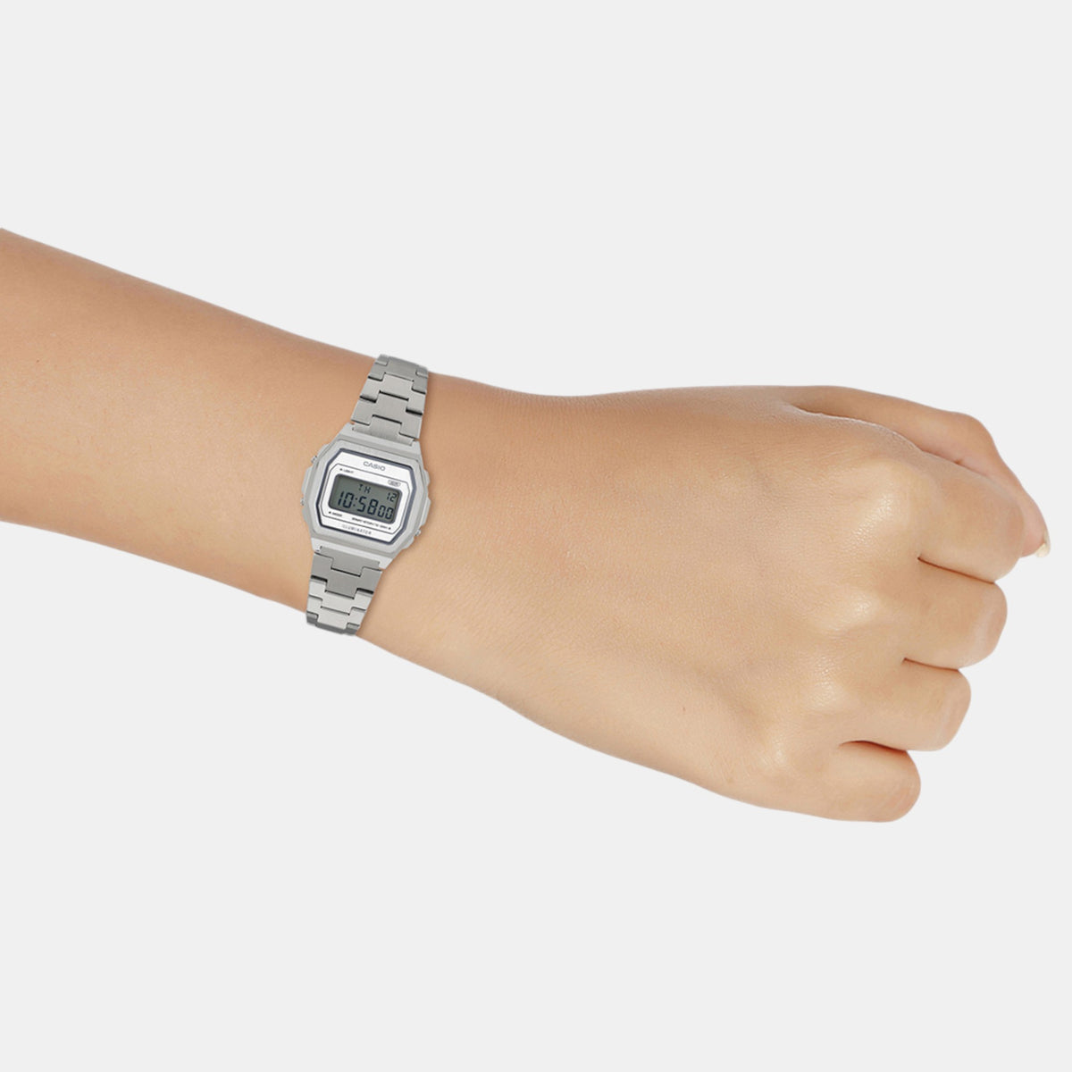 Vintage Unisex Quartz Silver Dial Digital Stainless Steel Watch D364
