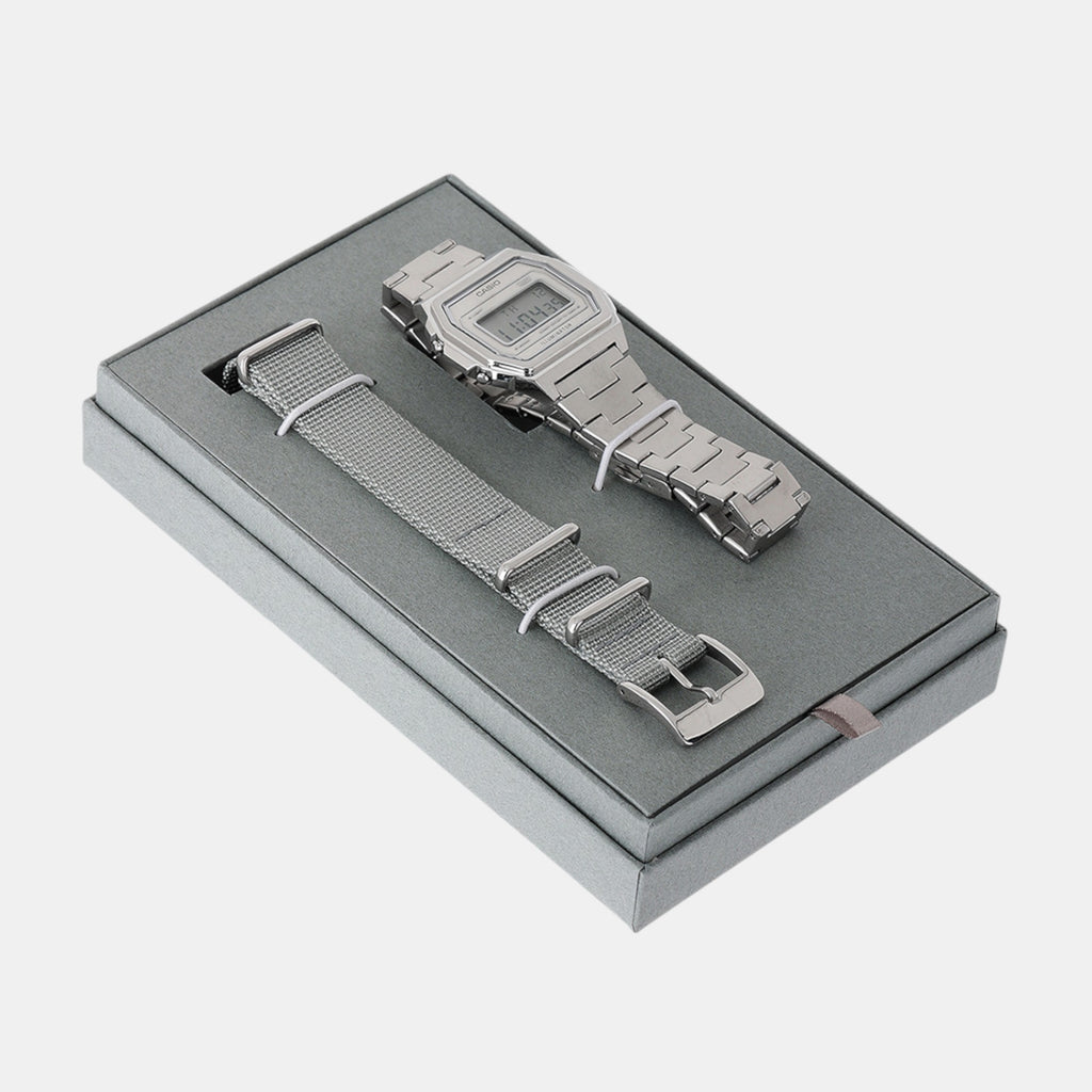 Vintage Unisex Quartz Silver Dial Digital Stainless Steel Watch D364