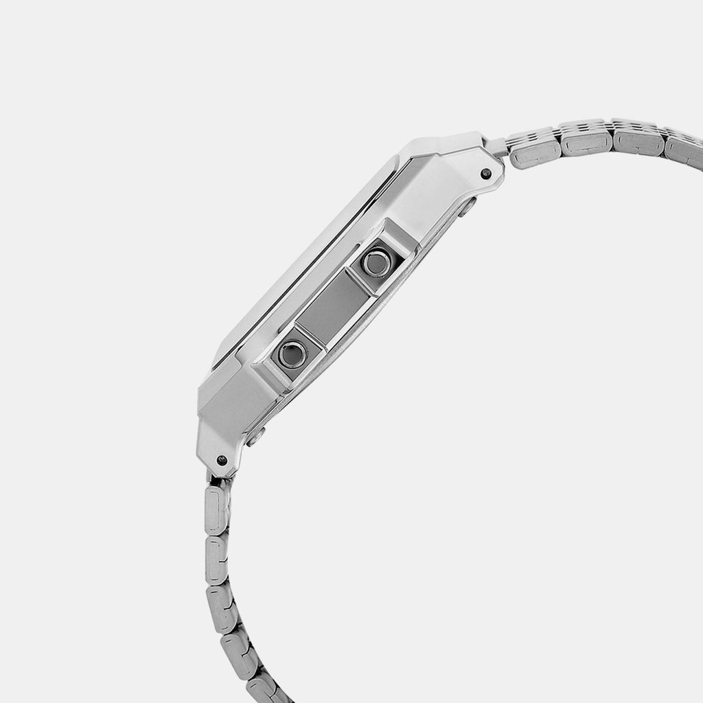 Vintage Unisex Quartz Black Dial Digital Stainless Steel Watch D365