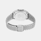 Vintage Unisex Quartz Black Dial Digital Stainless Steel Watch D365