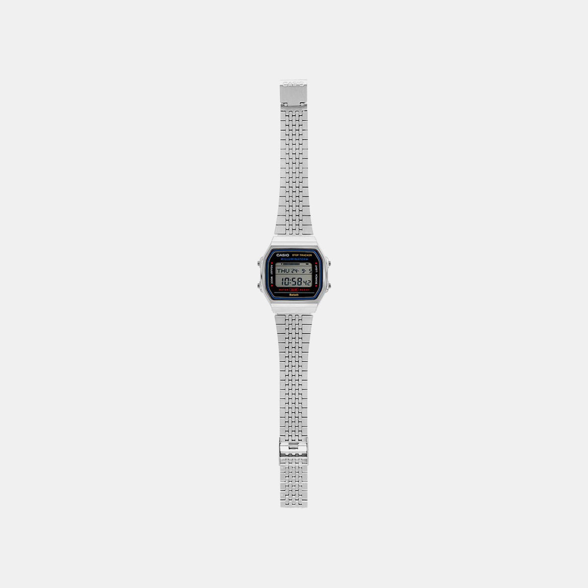 Vintage Unisex Quartz Black Dial Digital Stainless Steel Watch D365