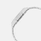 Vintage Unisex Quartz Black Dial Digital Stainless Steel Watch D366