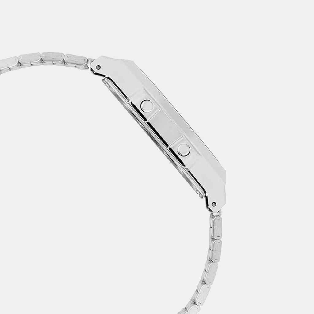 Vintage Unisex Quartz Black Dial Digital Stainless Steel Watch D366