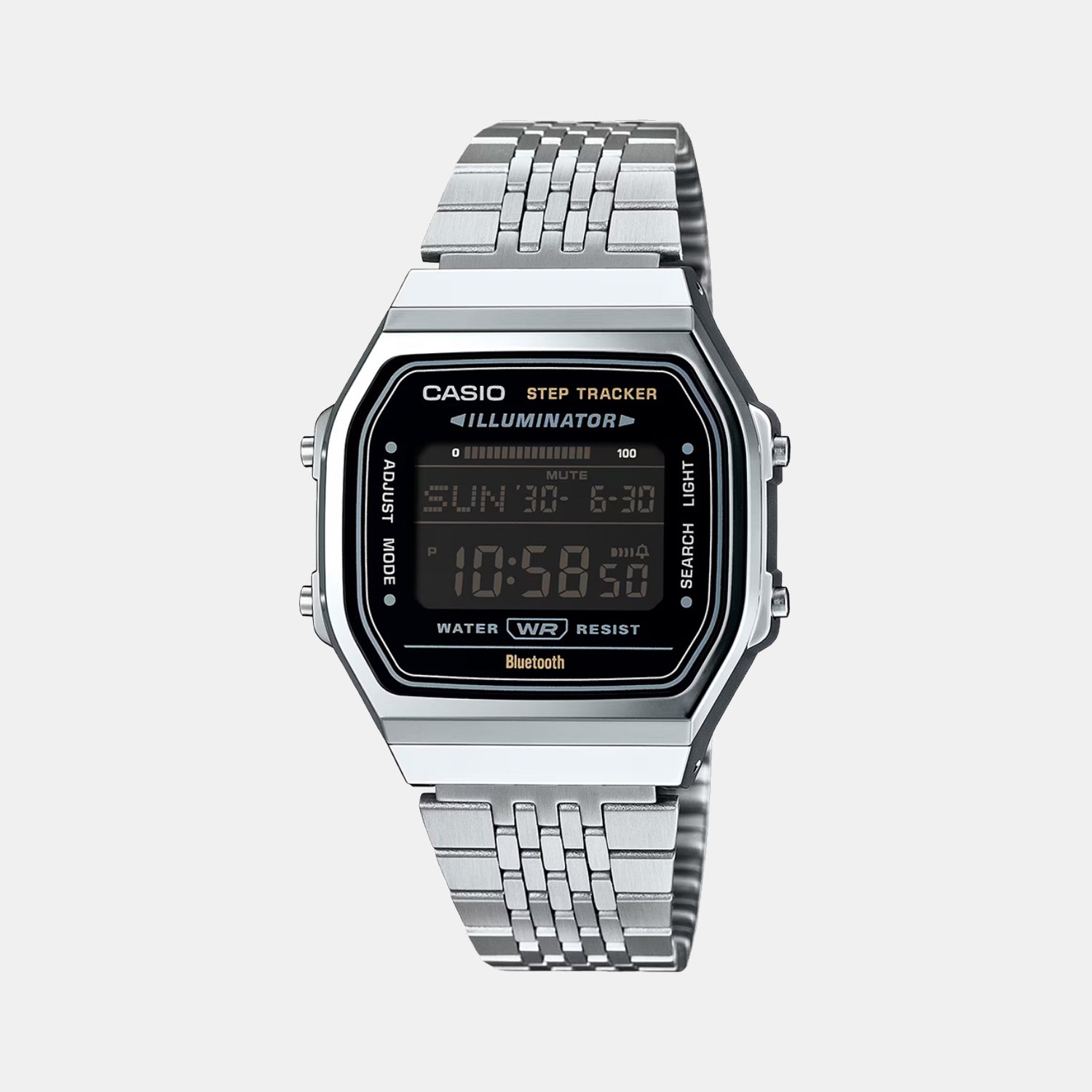 Vintage Unisex Quartz Black Dial Digital Stainless Steel Watch D366