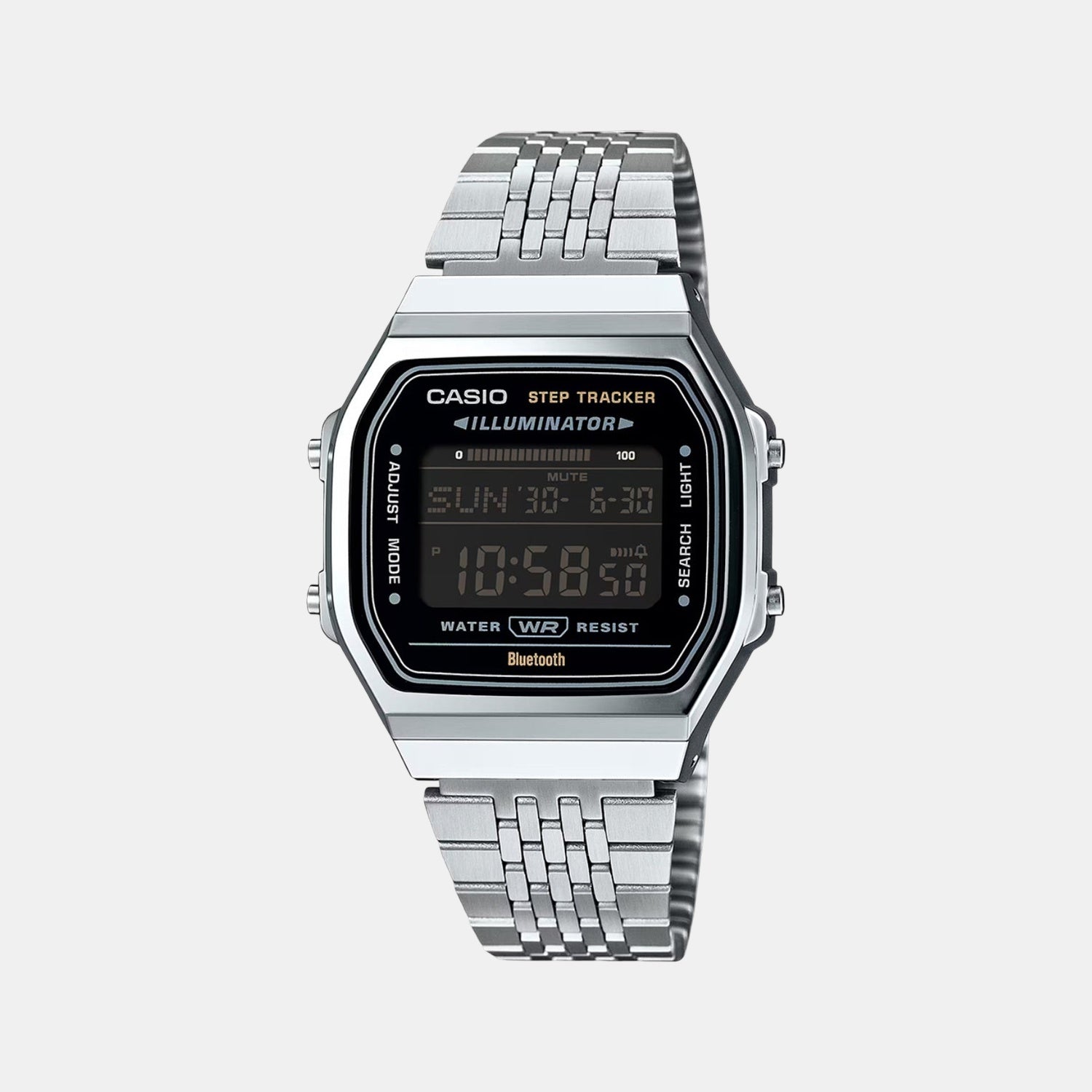 Vintage Unisex Quartz Black Dial Digital Stainless Steel Watch D366