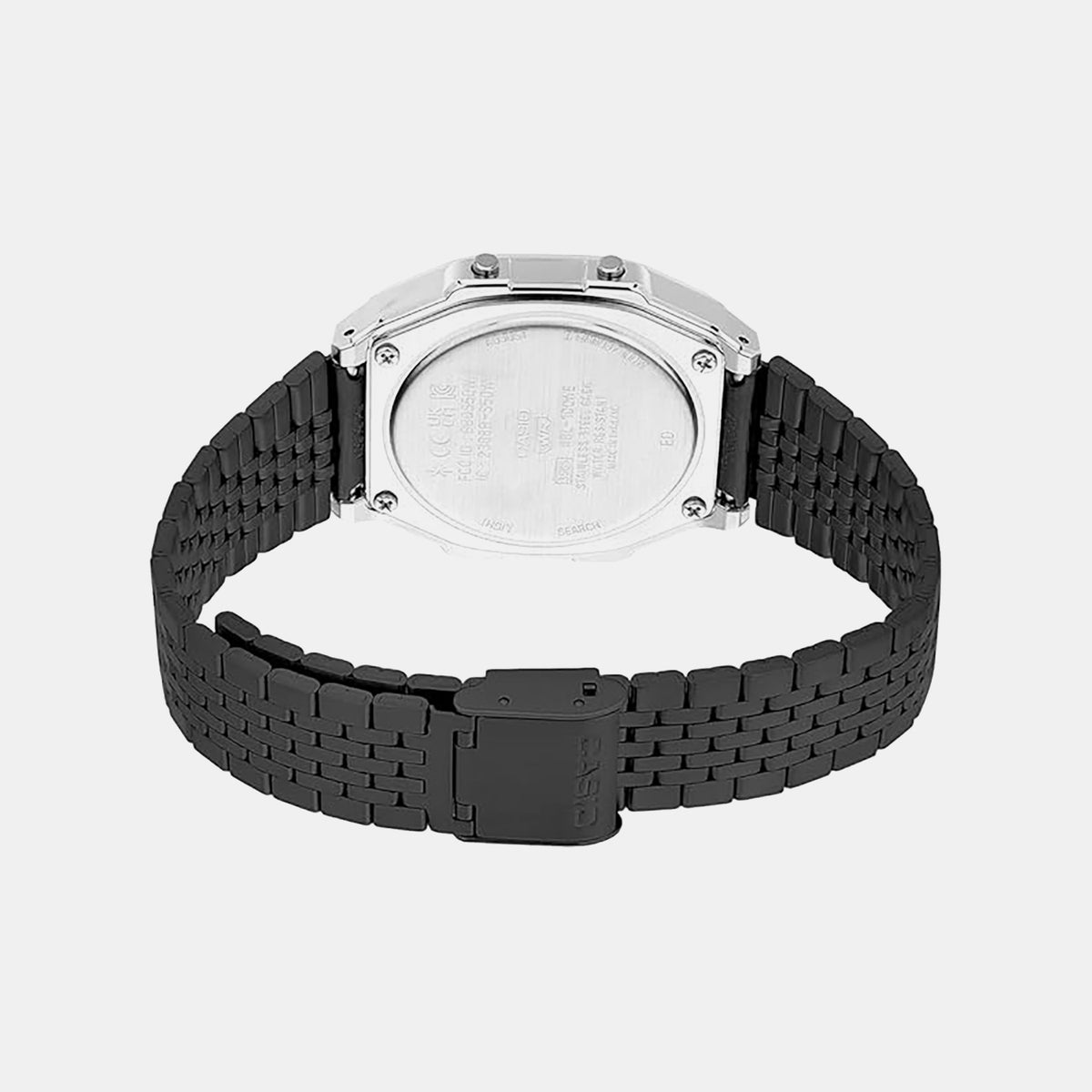 Vintage Unisex Quartz Black Dial Digital Stainless Steel Watch D367