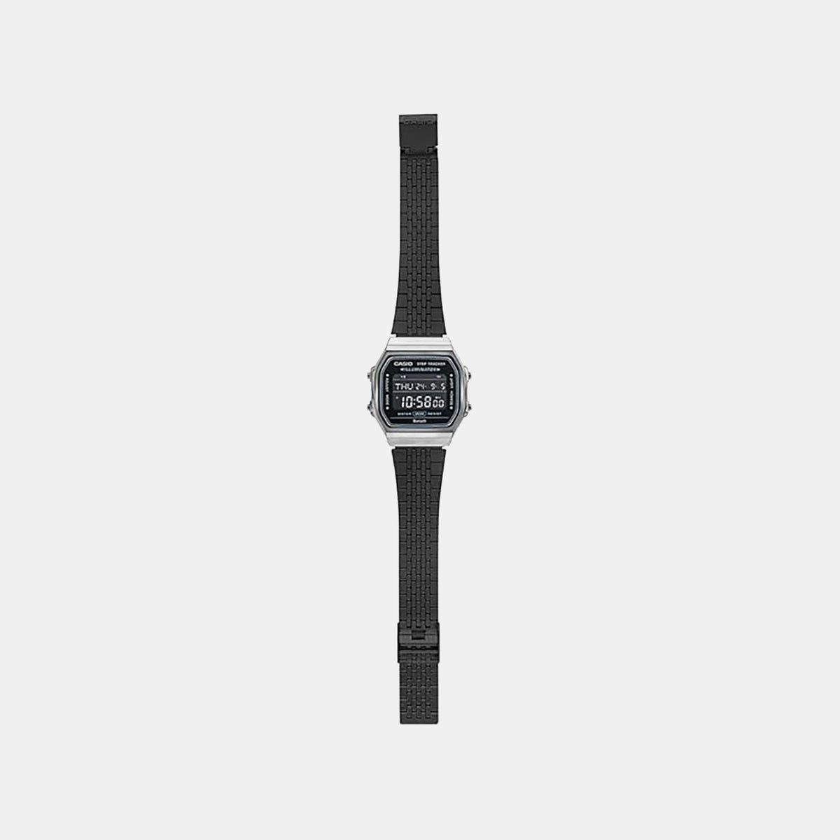 Vintage Unisex Quartz Black Dial Digital Stainless Steel Watch D367