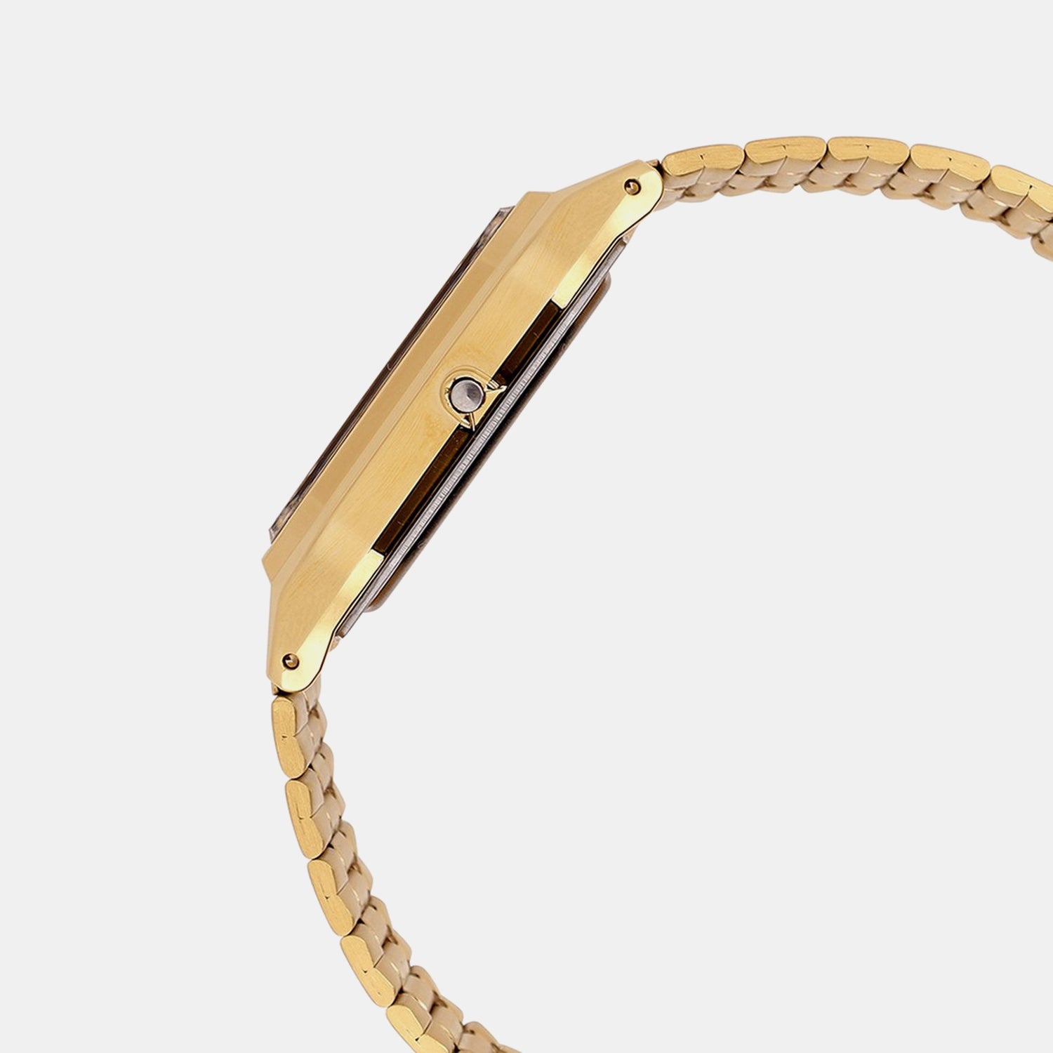 Vintage Unisex Quartz Brown Dial Analog-Digital Stainless Steel Watch D369