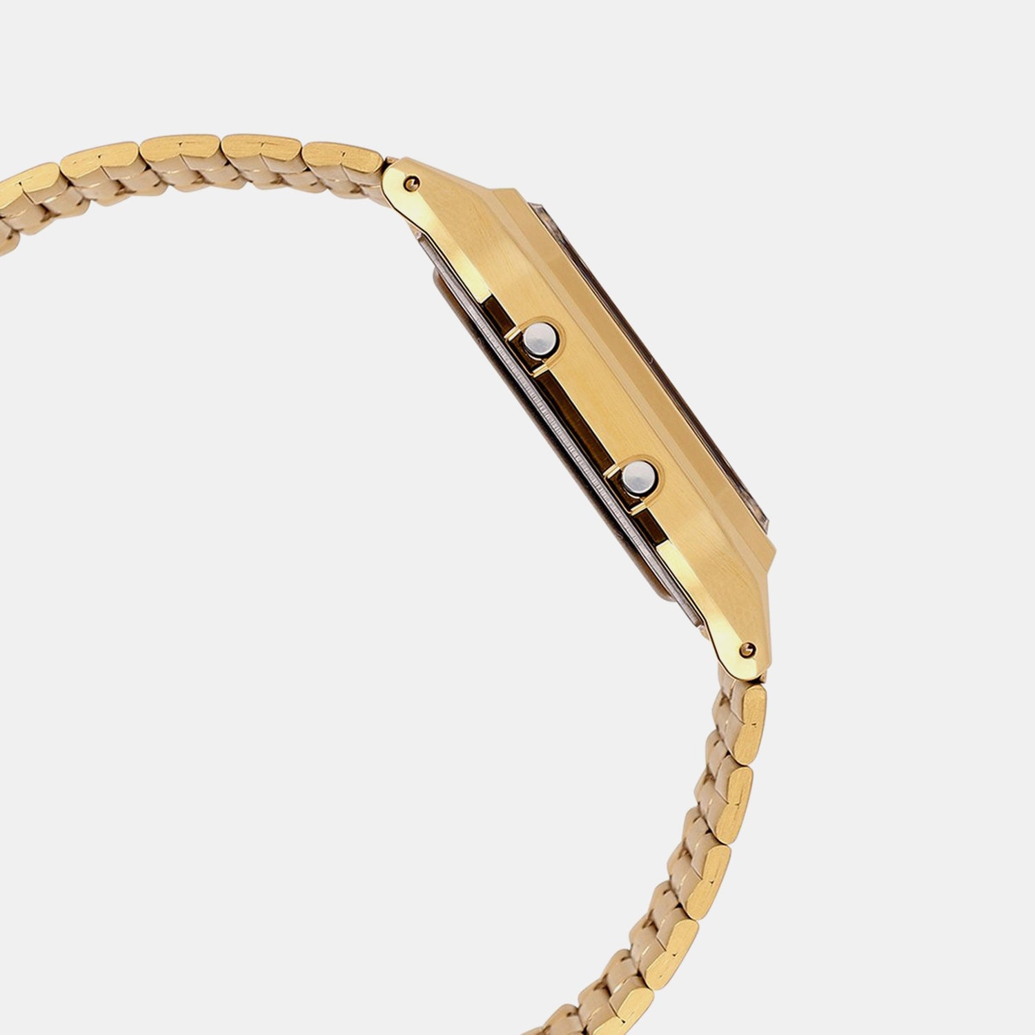 Vintage Unisex Quartz Brown Dial Analog-Digital Stainless Steel Watch D369