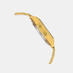 Vintage Unisex Quartz Gold Dial Digital Stainless Steel Watch D377