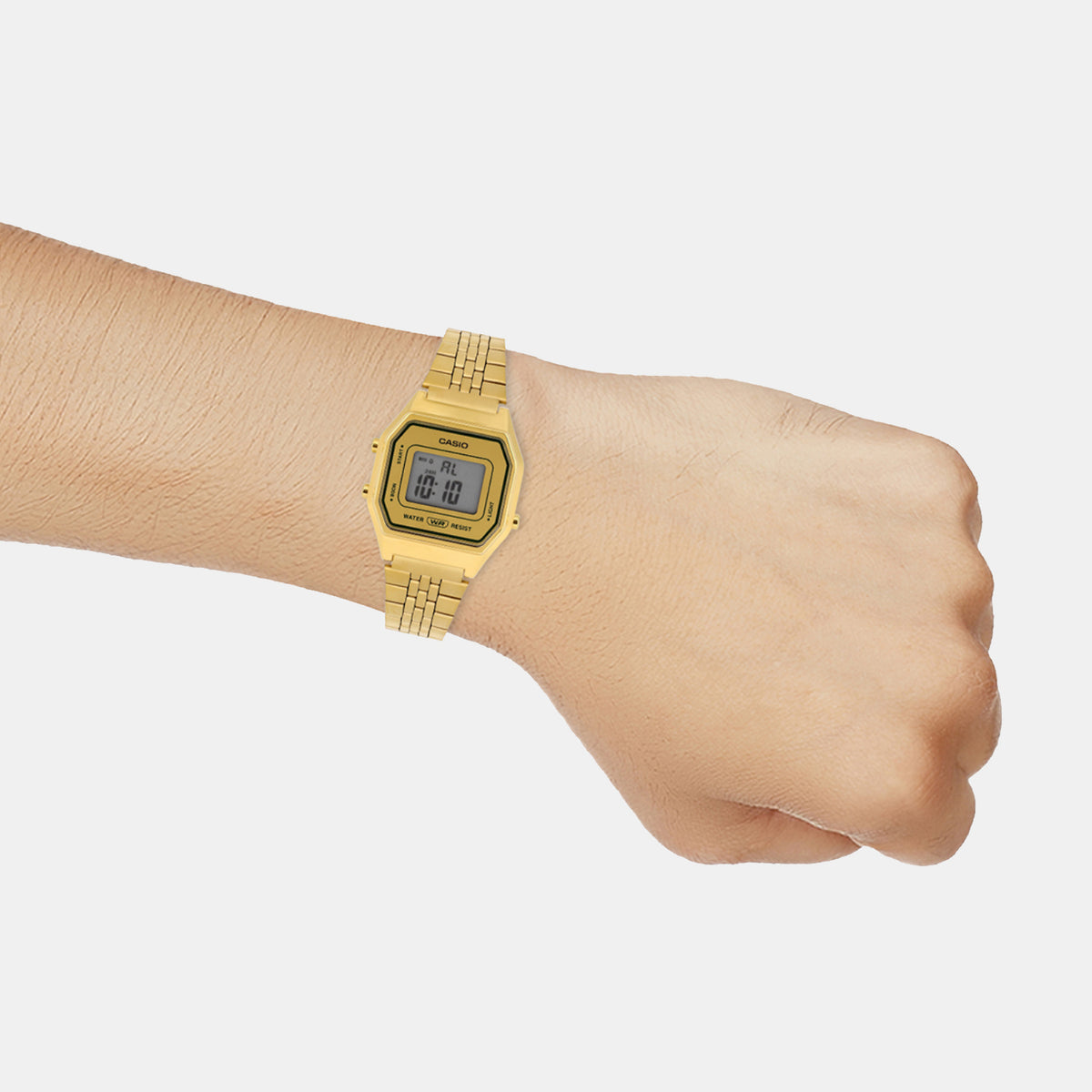 Vintage Unisex Quartz Gold Dial Digital Stainless Steel Watch D377