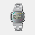 Vintage Unisex Quartz Silver Dial Digital Stainless Steel Watch D380