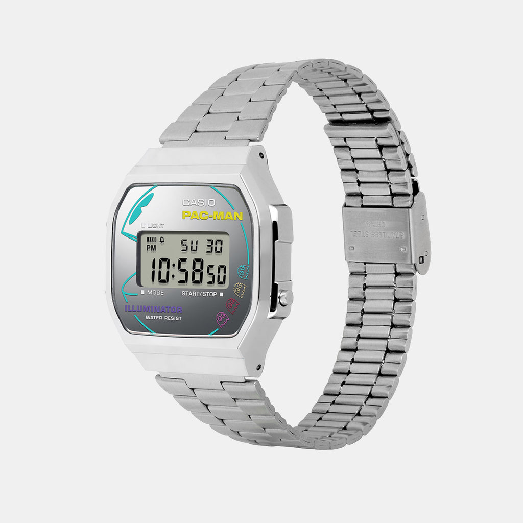 Vintage Unisex Quartz Silver Dial Digital Stainless Steel Watch D380