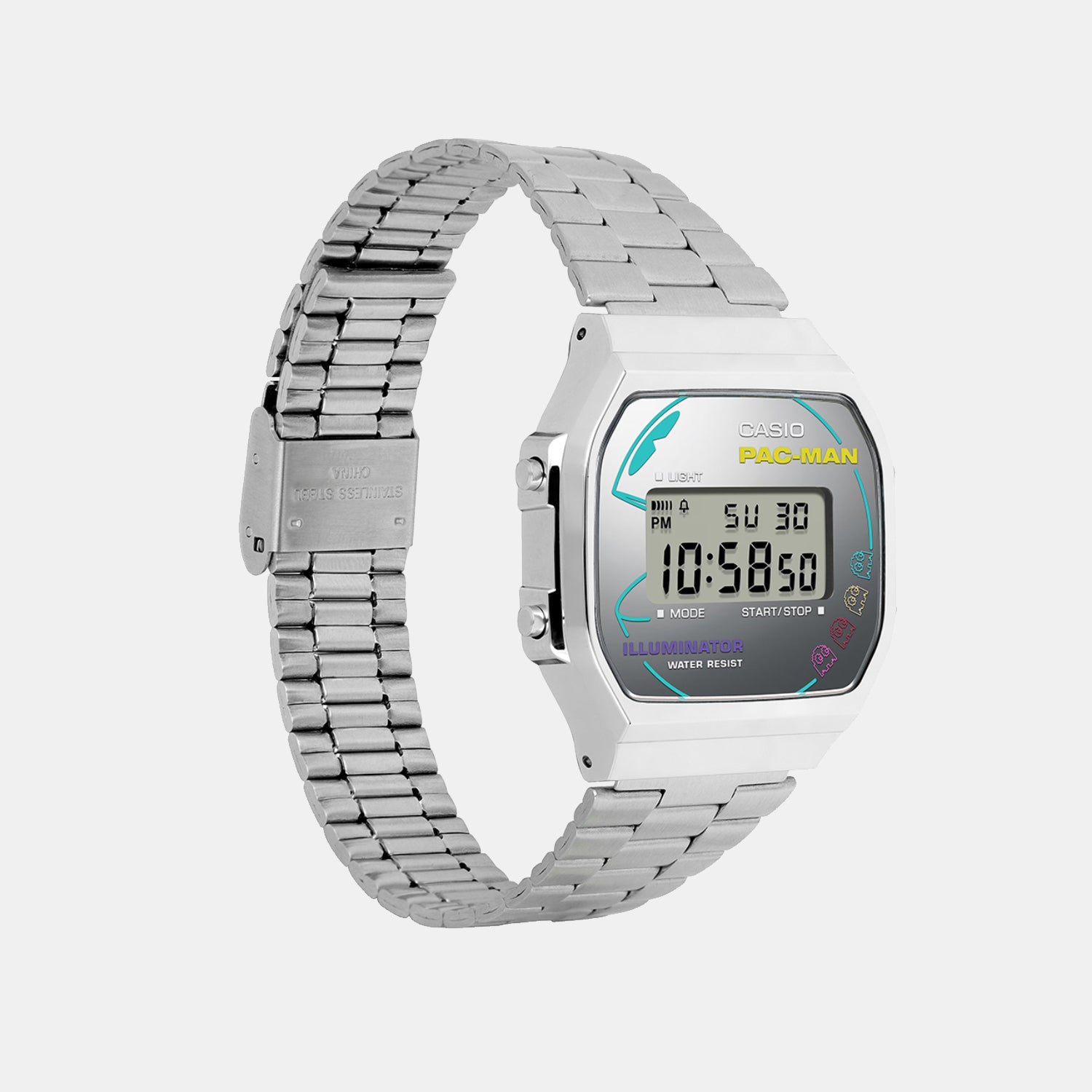 Vintage Unisex Quartz Silver Dial Digital Stainless Steel Watch D380