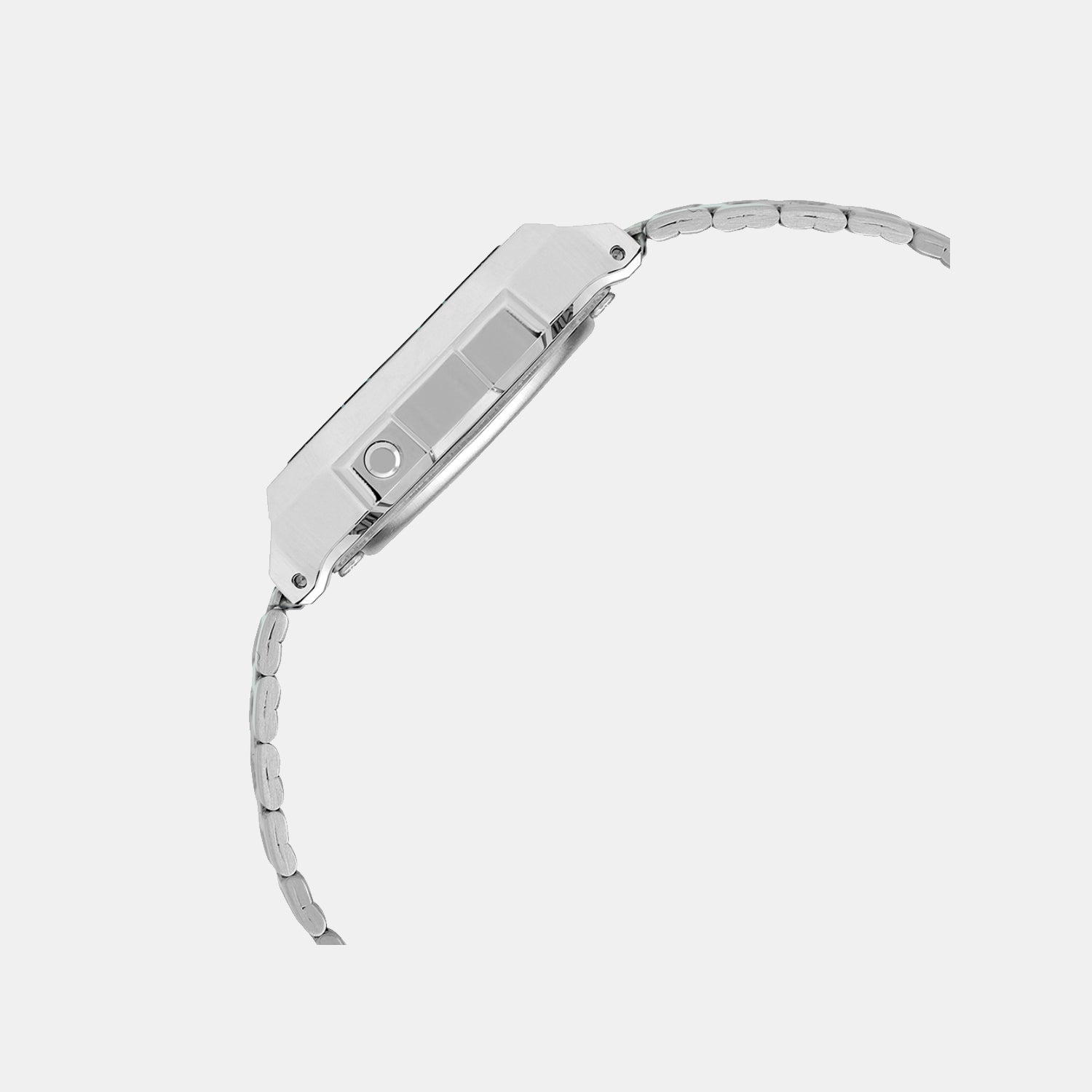 Vintage Unisex Quartz Silver Dial Digital Stainless Steel Watch D380