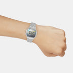 Vintage Unisex Quartz Silver Dial Digital Stainless Steel Watch D380