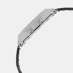 Vintage Unisex Quartz Black Dial Digital Stainless Steel Watch D381