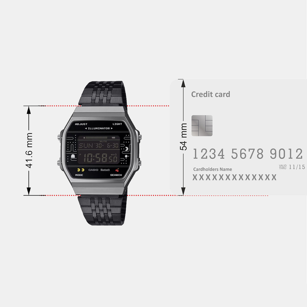 Vintage Unisex Quartz Black Dial Digital Stainless Steel Watch D381