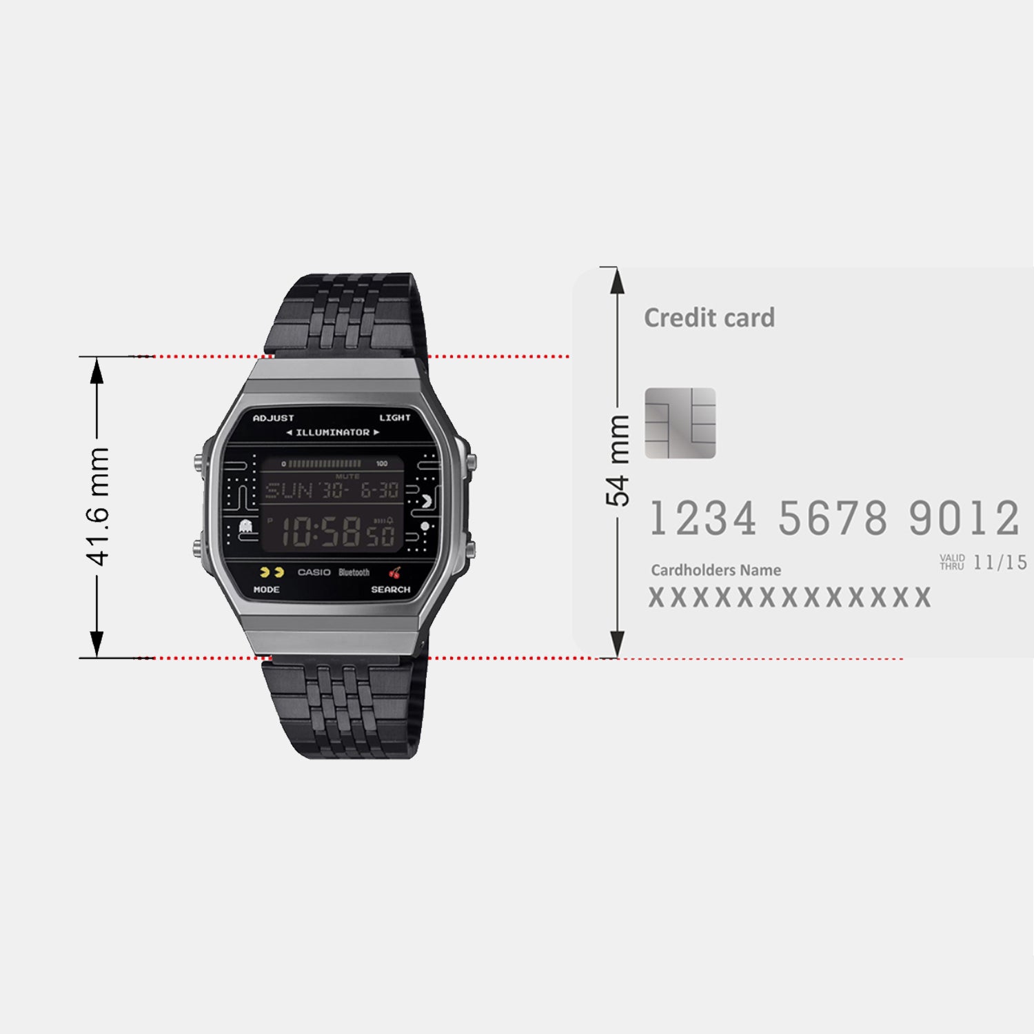 Vintage Unisex Quartz Black Dial Digital Stainless Steel Watch D381